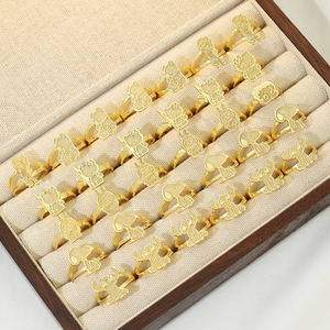 Gioielli all'ingrosso simpatico cartone animato anello in oro placcato in acciaio inox personaggio anello per ragazze gioielli personalizzati per le donne - Product Image 1