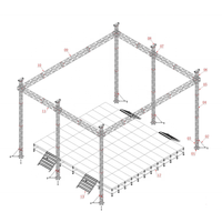 Structure de toit triangulaire en aluminium, treillis de scène en aluminium, treillis en aluminium à vendre, cadre de treillis en aluminium
