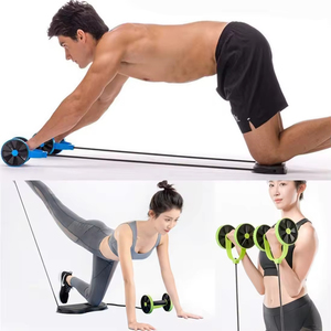 Appareil d'entraînement abdominal multifonctionnel avec rouleaux à double roue et bandes de résistance, un <span class=keywords><strong>accessoire</strong></span> d'équipement de fitness et d'entraînement à domicile - Product Image 4