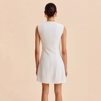Robe d'été vintage 2026 pour femme, modèle best-seller, sans manches, col rond, boutonnée, couleur unie