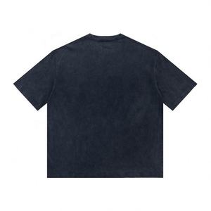 T-shirt uni de qualité supérieure en coton Oem T-shirt homme rétro sérigraphie Logo T-shirt - Product Image 4