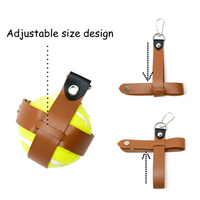 Porte-ballons de tennis pour dressage canin en extérieur, en cuir PU, avec sangle de transport et mousqueton à dégagement rapide pour promenades avec chien