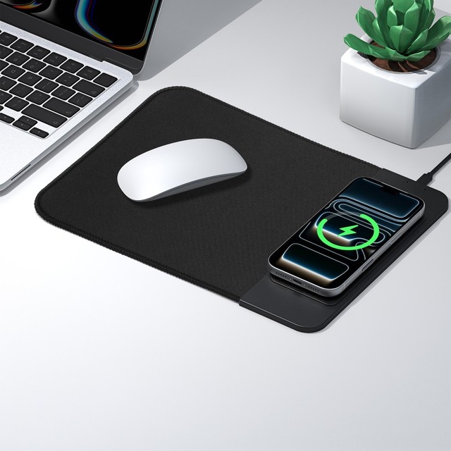 Ultra Thin 15W Wireless Charging Rubber Mouse Pad Universal for iPhone and Android Phone OJD-SE36