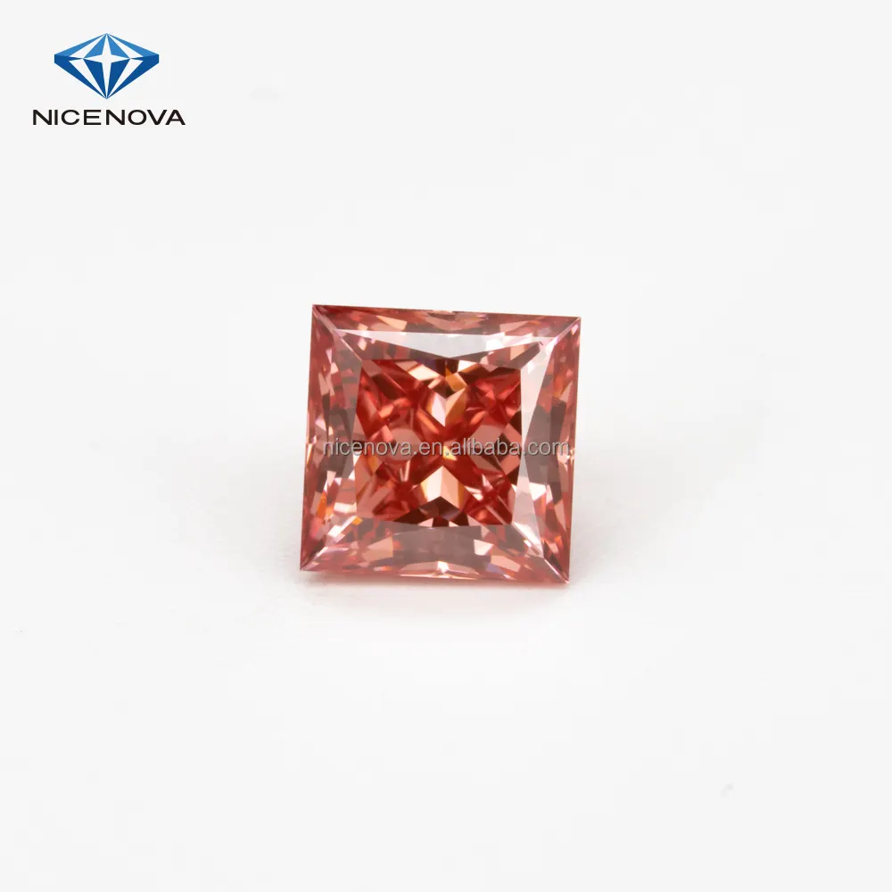 Mooie Nova Kleine Lab Gekweekte Synthetische Diamanten Groothandel Lab Vs1 Roze Prinses Gesneden Los 1.5 Karaat Ringen Maken
