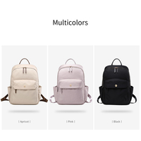 Sac à dos pour ordinateur portable en nylon imperméable pour femme, idéal pour les affaires, compatible avec les ordinateurs portables de 14 à 15,6 pouces, sac de travail minimaliste avec sangle de bagage, sac de voyage