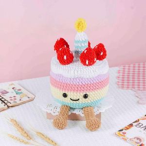 Handmade Crochet Food Plush Toys Cute Cake Coffee Sandwich Stuffed Dolls with Smiling Face for Kids Gift - Product Image 4