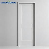 30 pouces. X 80 In. Porte intérieure moderne en bois composite à âme creuse, apprêtée blanche, à deux panneaux, pour la décoration d'appartements