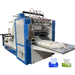 Full automatic tissue paper machine facial machine production line with box and plastic bag packing