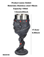 Personnalisé Ancien 3D Vintage Fantaisie Noir Gris Dragon Chinois Tasses À Vin En Acier Inoxydable Gobelets À Whisky Gobelet