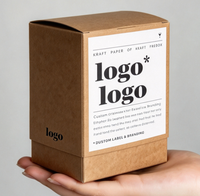 Boîte cadeau pour festival, café filtre, thé, emballage en papier kraft carré biodégradable avec structure pliable