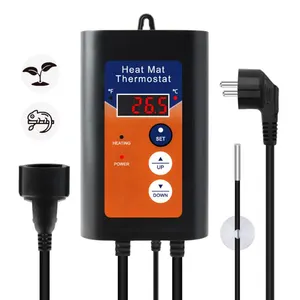 Heizmatte Thermostat mit Temperaturnadel Pflanze Haustier-Thermostatregler für Gewächshaus-Samentiertier Reptilien