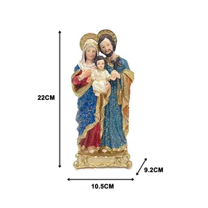 Statue de la Sainte Famille en résine personnalisée en gros, figurine de Marie et de Jésus en polyrésine pour articles religieux catholiques, fournisseur pour églises - Product Image 5