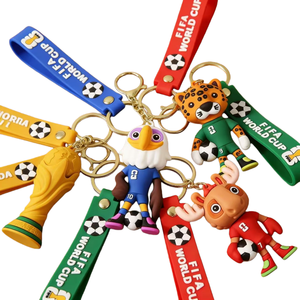 Porte-clés exclusif transfrontalier imperméable, adorable, à thème dessin animé, <span class=keywords><strong>police</strong></span> et Coupe du Monde, pour sac à dos ou cadeau - Product Image 2