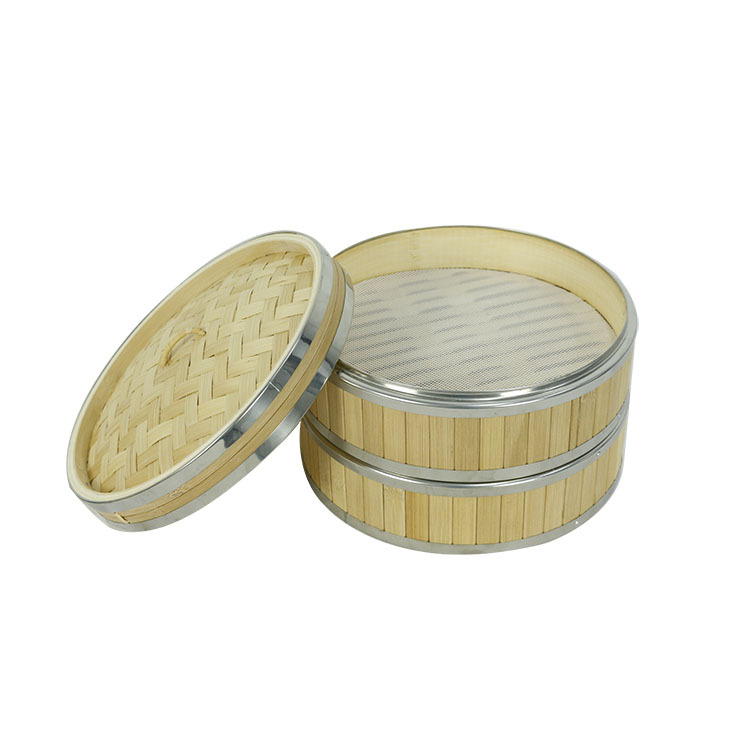 Good Price 10 Inch 2 Tier Dimsum Bamboo Steamer Basket for Steamed Bread