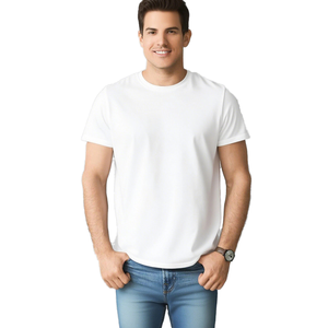 Camiseta Casual para Hombre, 100% Algodón, 180GSM, Corte Regular, Estampado por Transferencia Térmica, Personalizable, Stock en Almacén de EE. UU. - Product Image 1