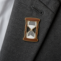 Broche en métal personnalisée en émail dur, style vintage, en forme de sablier, pour la mesure du temps, cadeau artistique, vente en gros