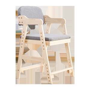 Adjustable Solid Wood Children's <b>Study</b> <b>Chair</b> With Backrest For Home School Use Scandinavian Design - Product Image 4