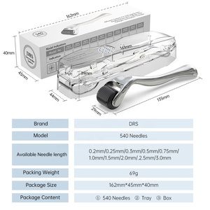Rouleau <span class=keywords><strong>Derma</strong></span> Noir Mat 540 Microneedling Mésothérapie pour Soins de la Peau Rouleau Meso - Product Image 6