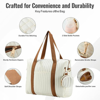 Sac à langer matelassé pour mamans, sac d'hôpital pour bébé avec porte-bouteille isotherme et matelas à langer, sac à bandoulière pour maman