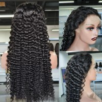 Perruque frontale en dentelle HD sans colle, densité 250%, cheveux brésiliens, transparente, perruque complète en dentelle 360, cheveux humains, avec baby hair