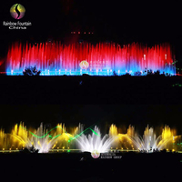 Fontaine d'eau avec projection holographique 3D, colonne d'eau de 110 m de long, projecteur HD, écran d'eau, film