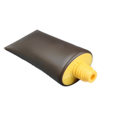 Tube cosmétique plat à visser 40mm 80ml 100ml 150ml 180ml, ultra-plat, à angle droit, avec bouchon à vis, brun mat, personnalisable avec logo