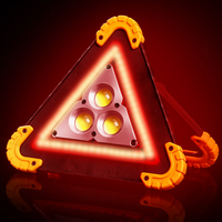 High Brightness LED Emergency Tool Kit Portable Traffic Signs Warning Triangle Black&Yellow Plastic for Vehicle Safety