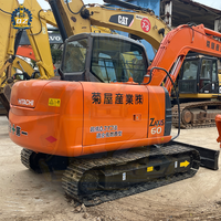 Mini-excavatrice Hitachi Zx60 d'occasion, d'origine japonaise, 6 tonnes, faible nombre d'heures, diesel, sur chenilles, hydraulique, en bon état, à vendre