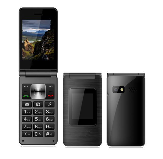 Big Display Dual Screen GSM Quad Bands Keypad Flip Feature Mobile Phones
