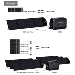 Отличное качество, 3600 Вт, 3072Wh, мобильная портативная электростанция, расширяемая, чистый синусоидальный солнечный генератор для дома, кемпинга - Product Image 5
