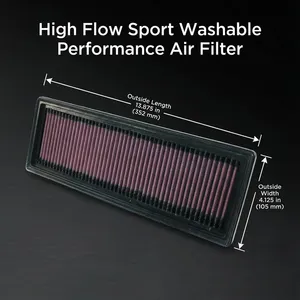 Filtro Aria Sportivo Lavabile ad Alto Flusso 1444CQ per Peugeot 206 Plus 2A 2E 1.1 1.4 <span class=keywords><strong>207</strong></span> Compact 307 <span class=keywords><strong>SW</strong></span> Citroen C4 LC NC 1.4 2003-2012 - Product Image 1