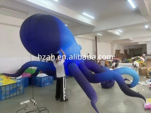 Ballon géant gonflable pieuvre bleue méduse en tissu Oxford avec lumières LED, résistant au vent et durable pour décorations de clubs, scènes et parcs marins - Product Image 4