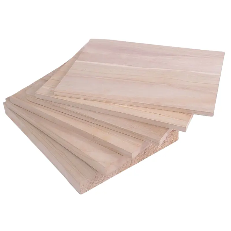 Panneau de bois collé à bord solide, panneau de joint de doigt en bois de paulownia panneau de tung paulownia utilisé pour la fabrication de meubles