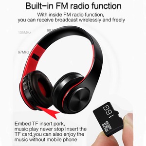 Auriculares Manos Libres, Auriculares Inalámbricos Estéreo con Micrófono Incorporado, Orejeras de Cuero Suave para <span class=keywords><strong>PC</strong></span>/Teléfono Celular/TV - Product Image 2