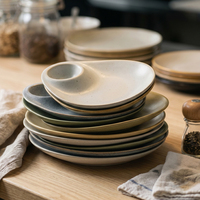 Ensemble d'assiettes en céramique de haute qualité pour restaurant, 10 pouces et 12 pouces, plusieurs assiettes, vaisselle de luxe en porcelaine