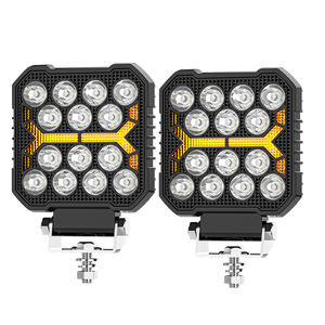 Venta al por Mayor de Nuevos Faros LED Cuadrados de 4 Pulgadas, 48W, 9-36V, 4X4, con 16 LED, para Camiones, con Cubierta Negra - Product Image 1