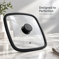 Couvercle de casserole LEDUN en verre trempé intégré avec rebord en silicone, multi-usages, bonne étanchéité et résistant aux chutes, design moderne et simple