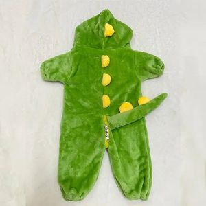 1 pieza lindo gato traje doble cremallera abierta diseño completo divertido pequeño dinosaurio ropa para mascotas cálido suave franela Material ropa para mascotas - Product Image 3