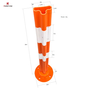 1.2kg 90CMHighway <strong>Traffic</strong> Orange CLOUD SHAPE Reflective Flexible Reflective Pole <strong>Post</strong> <strong>Delineator</strong> Barrier Bollards - Product Image 5