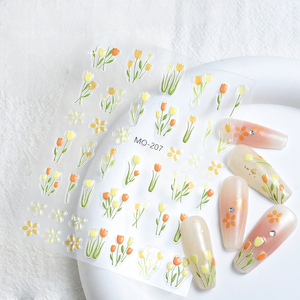 Fragrant Flower Nail Stickers Adhesive Floral Nail Art Decals for DIY Manicure Decoration - Product Image 1