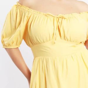 เดรสผู้หญิงไซส์ใหญ่สไตล์ฝรั่งเศส แขนระบาย แต่งลูกไม้ผูกหลัง ดีไซน์สดใสสง่างามสำหรับฤดูร้อน ปี 2025 - Product Image 5