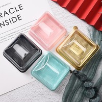 Boîte d'emballage en plastique PET transparente carrée de 1 mm d'épaisseur pour mini-gâteaux au jaune d'œuf et friandises en pâte de neige