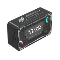 Jam Alarm V3 dengan Speaker, Desain Mekanik Transparan, Penghasil Daya Kecil, Speaker Portabel untuk Desktop yang Dapat Dipasang di Kartu