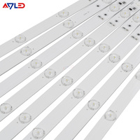 Barre LED fine en gros SMD3030 24V, barre lumineuse LED rétroéclairée IP20 3.2W 7 lampes 6500K, barre linéaire LED pour caisson lumineux fin