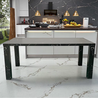 Autocollant 3D moderne et minimaliste Table à manger en MDF Petit meuble de cuisine assemblé pour maison bureau et ferme