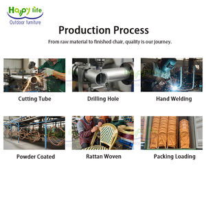 เก้าอี้อลูมิเนียมแบบซ้อนได้สำหรับกลางแจ้ง รุ่น Happy Life Furniture สไตล์โมเดิร์นเฟรนช์บิสโทร  หุ้มด้วยผ้าเทสลินลายหวายหลากสี เหมาะสำหรับระเบียง สวน และร้านกาแฟ - Product Image 3