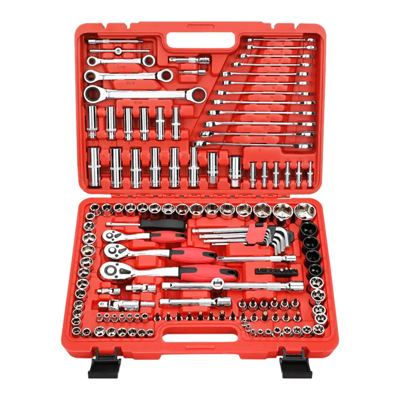 Goedkope Combinatie Tool Set Veranderende 1/4 1/2 3/8 Universele Auto L-Vormige Casingratchet Reparatie Dopsleutel Draaibank Monteur Doos kit