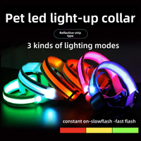 Accessoires pour Animaux Gros Ajustable LED USB Rechargeable Lumineux Nylon Réfléchissant Luxe Chat Chien Collier
