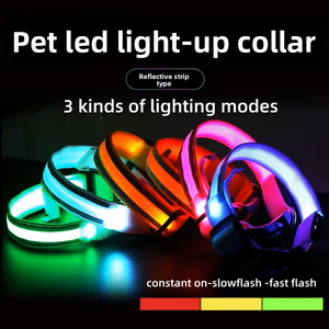 फैशन पालतू कुत्ते कॉलर समायोज्य यूएसबी चार्जिंग सुरक्षित प्रकाश अप उत्सर्जक चमकदार चमकदार बिल्ली कुत्ता कॉलर - Product Image 2