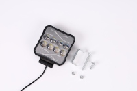 Phare de travail LED Yongyou carré en aluminium 10 lentilles 100W, double clignotant jaune et blanc 12-50V pour moto et véhicule tout-terrain